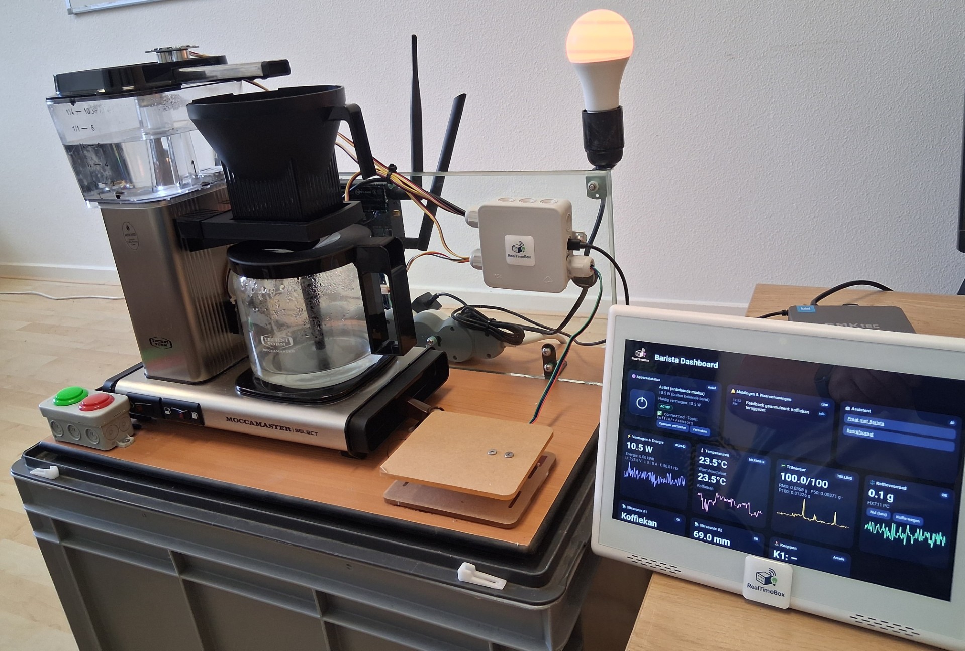 Detail van sensoren Slimme Barista